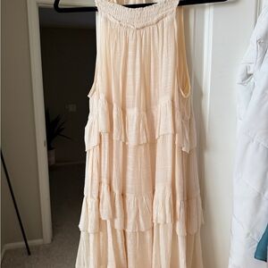 Listicle Cream Tiered Maxi Dress
